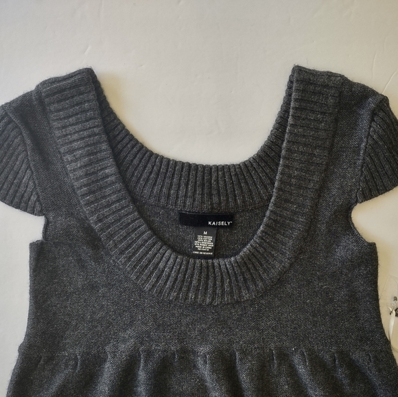 Kaisely by Anthropologie Charcoal Knit Top Size M - Picture 3 of 6